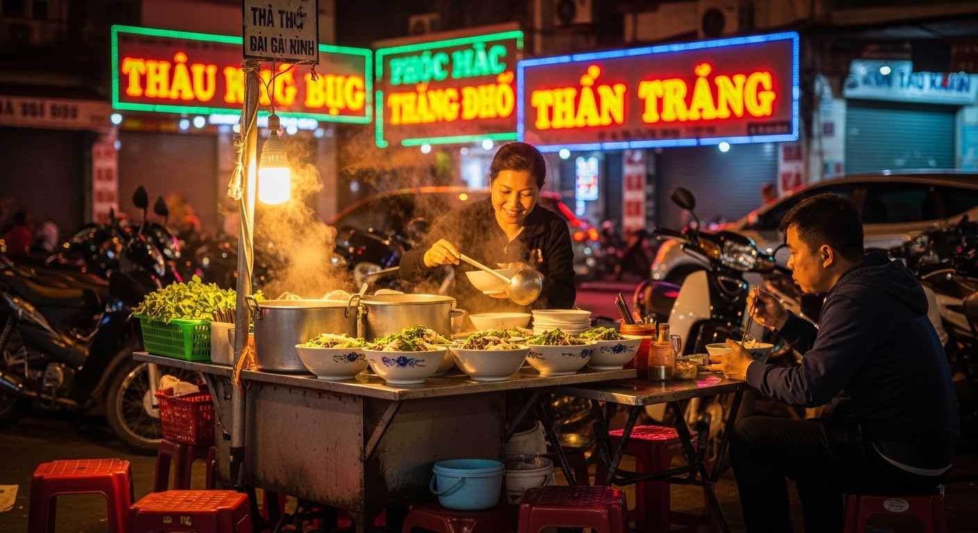 Michelin food tour Ho Chi Minh City — tasting Bib Gourmand street food by motorbike at night