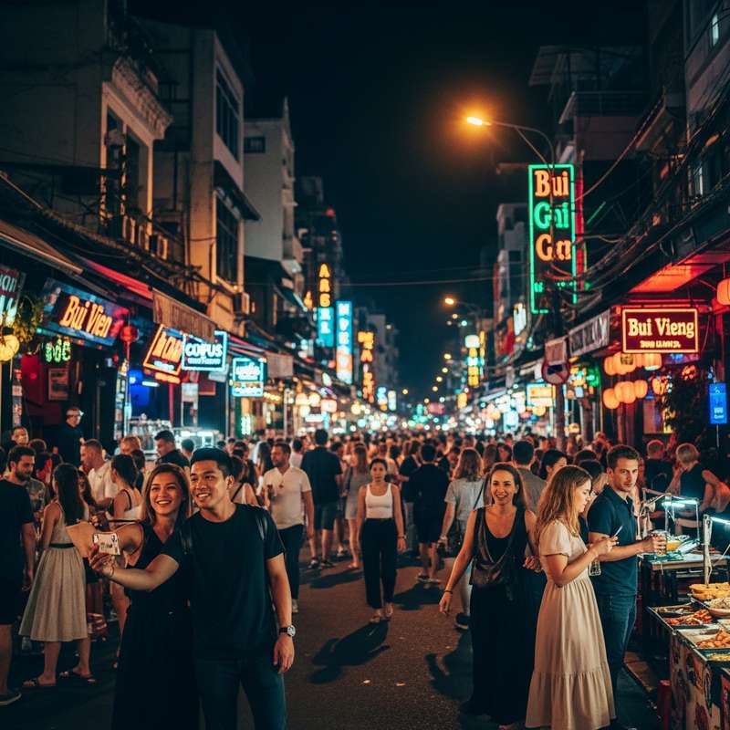 Local Vietnamese street scene in Chinatown Cholon visited during student tour
